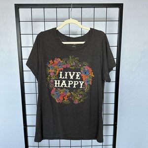 Natural Life brand “Live Happy” graphic tee.